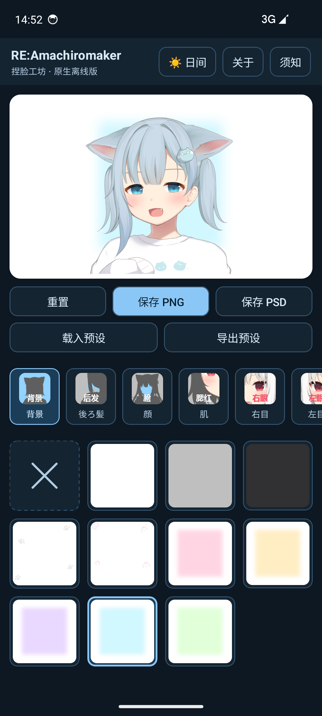 载入预设后的角色形象